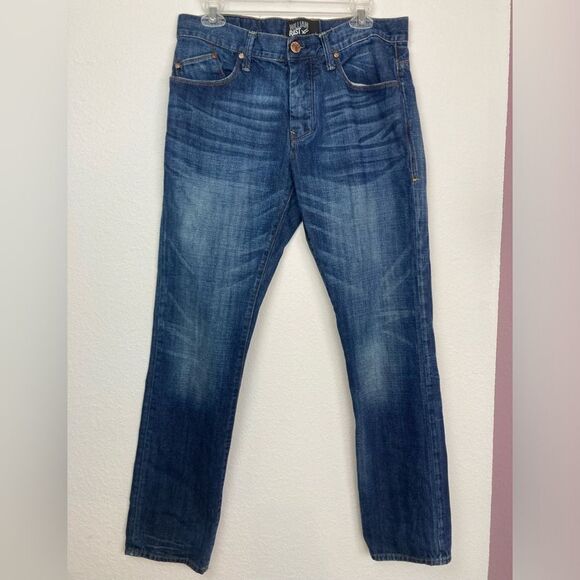 William Rast Taper unisex dark wash 100 % cotton jeans 32x32 cool belt loops - Picture 1 of 13